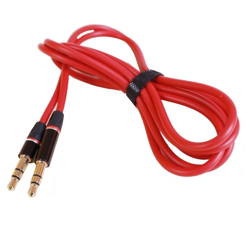 Learsoon 3.5mm Male Audio Cable Compatible with Beats by Dr. Dre Solo Studio Headphones, Extension Cord Work with Car, Home Stereos, iPhone, iPad, iPod, Echo(Red) - Image 1
